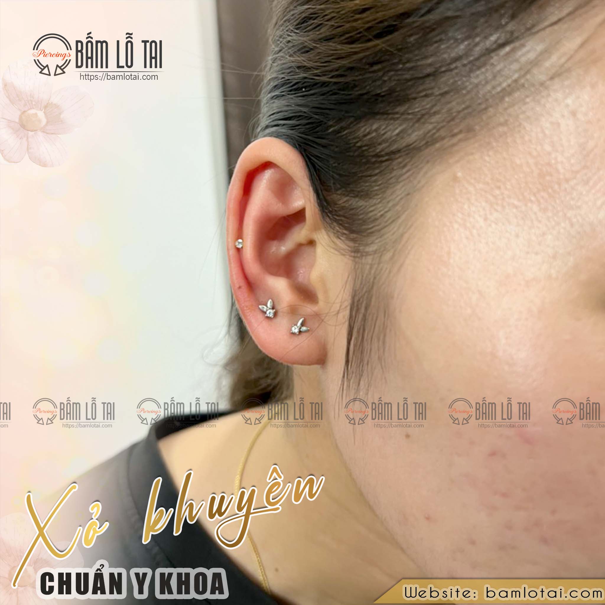 xỏ khuyên không đau