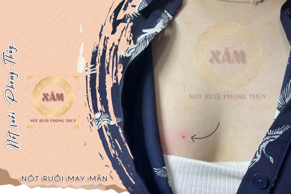 xăm nốt ruồi ngực