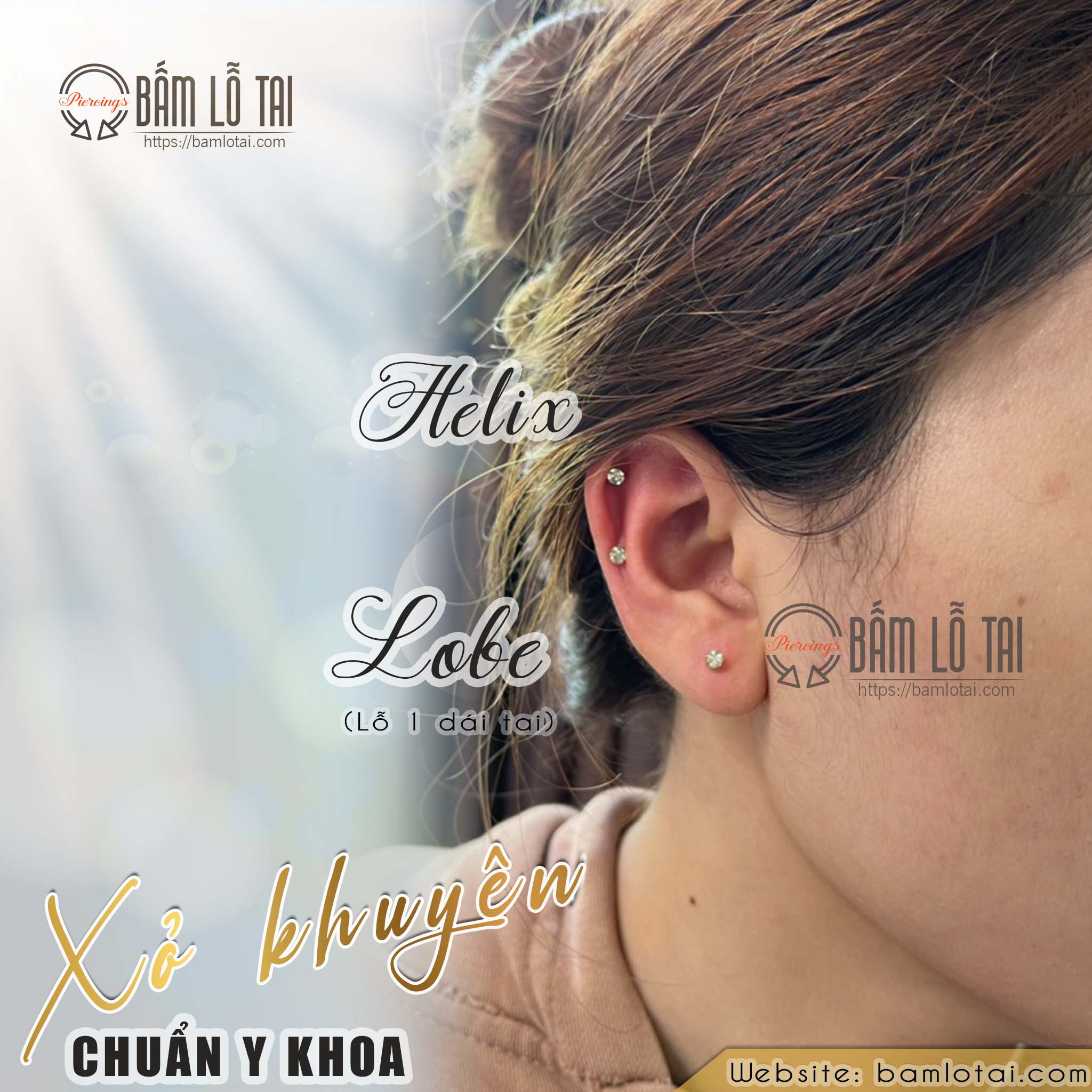 bôi thuốc sau khi bấm lỗ tai