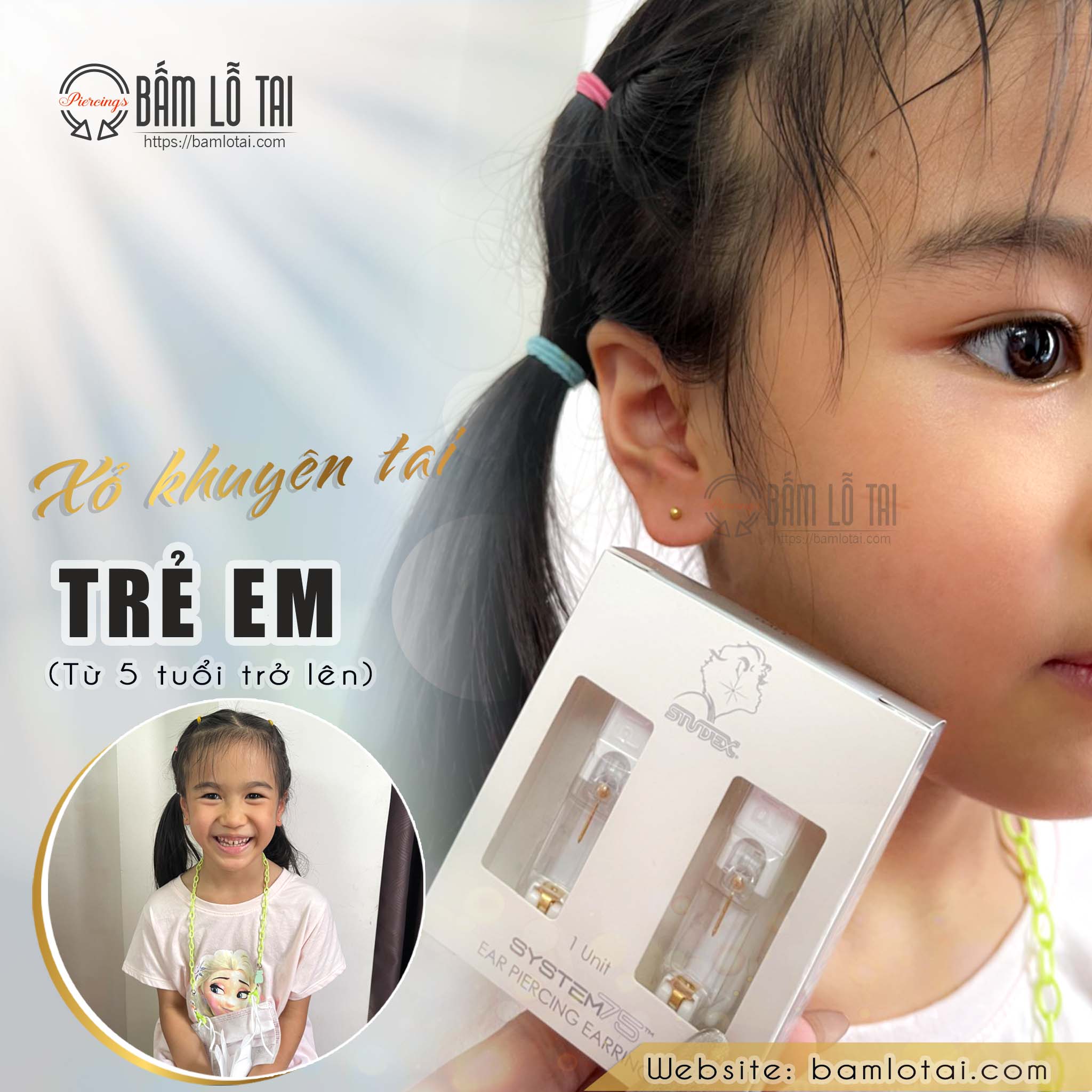 bấm lỗ tai cho trẻ em ở hcm