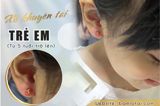 bấm lỗ tai trẻ em an toàn tại hcm