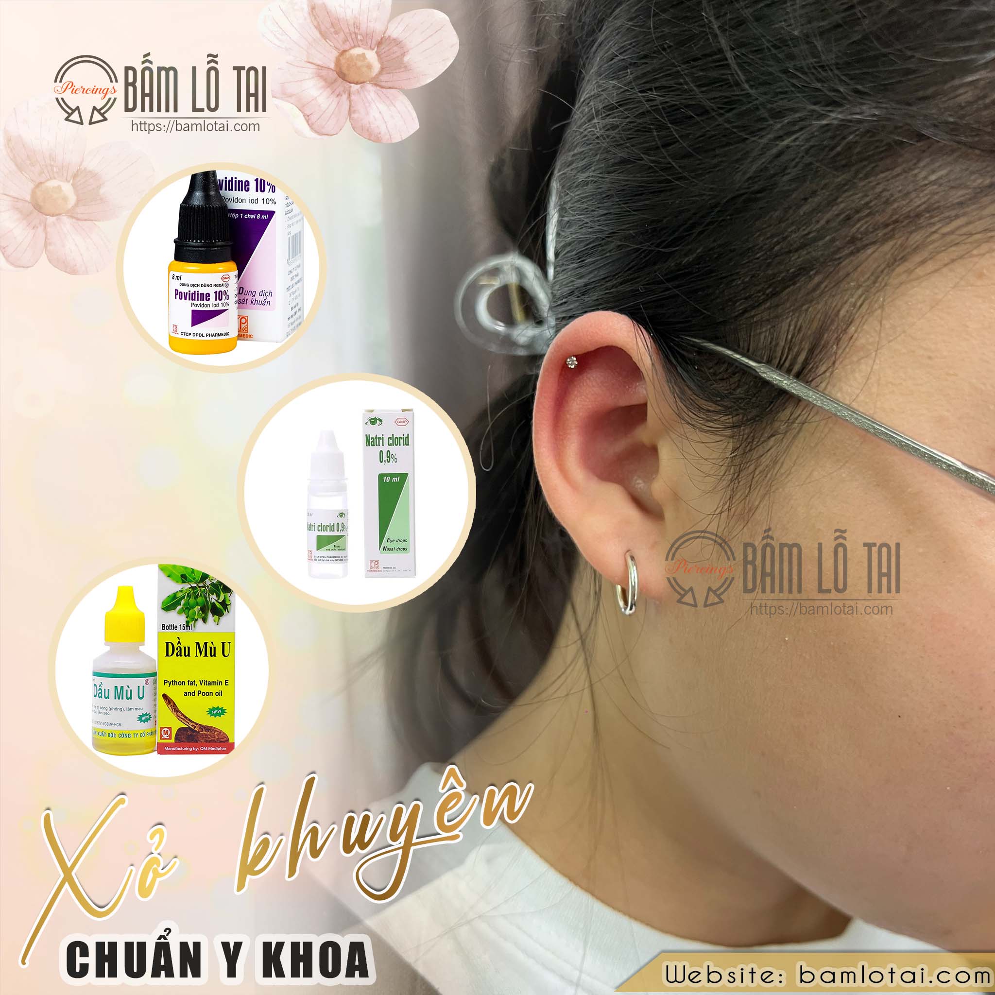 bấm lỗ tai kiêng ăn gì