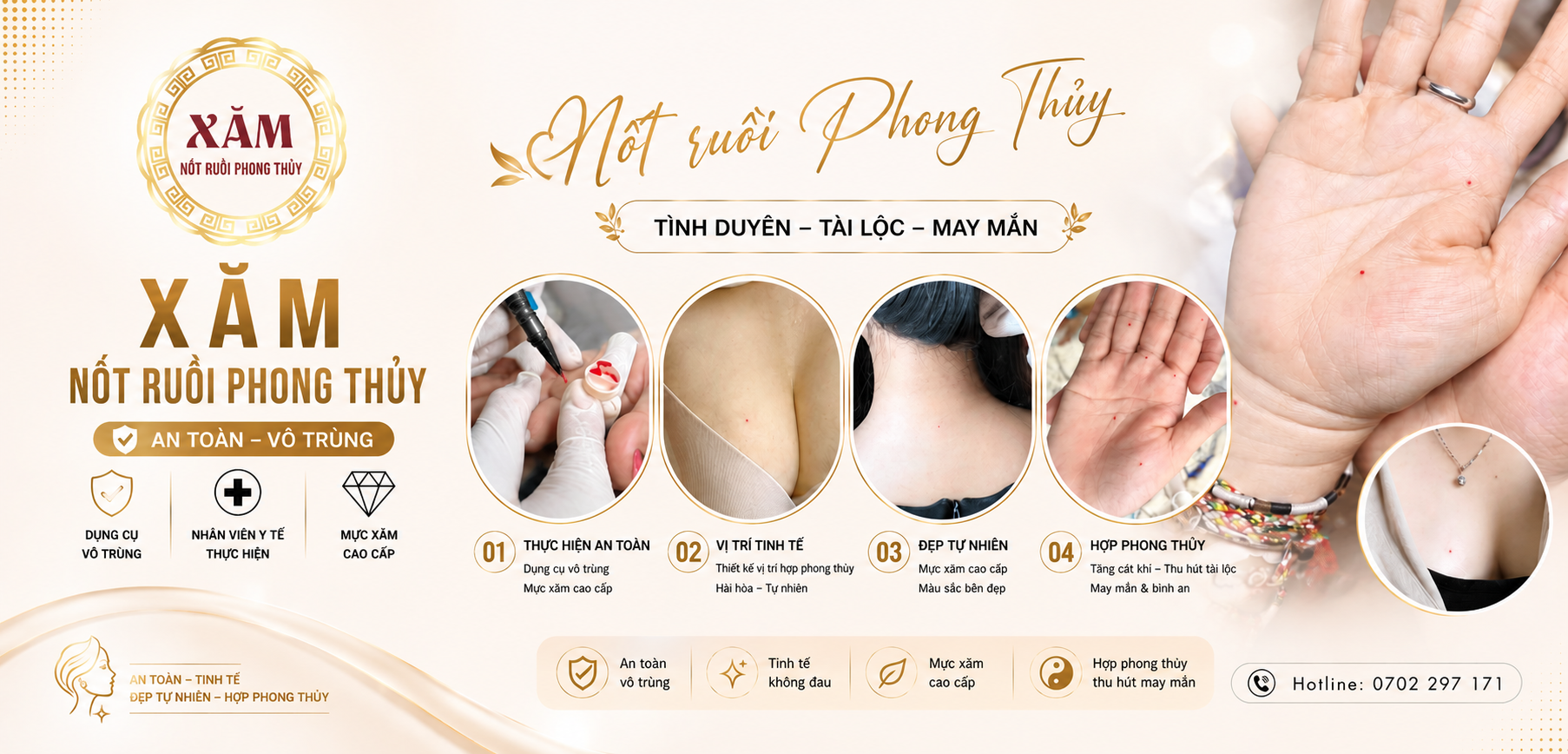 Xăm nổt ruồi phong thủy
