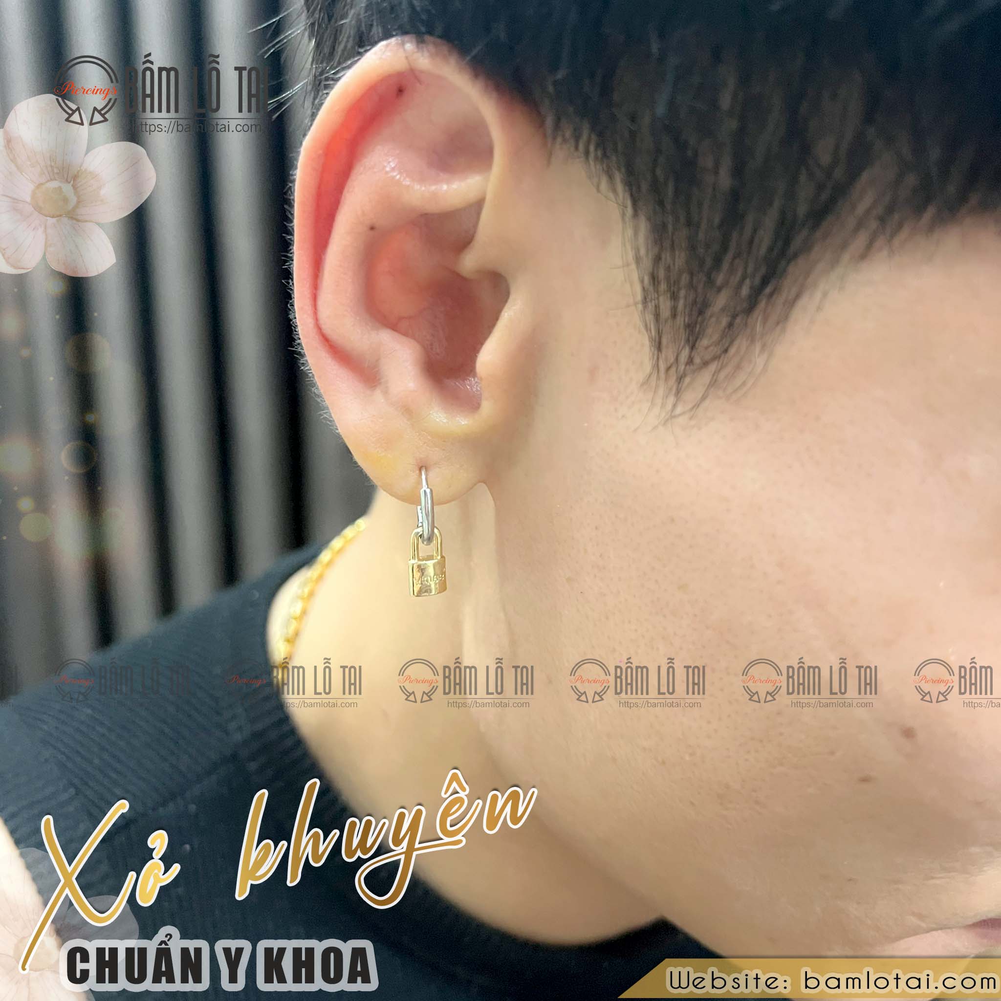 xỏ khuyên tai cho nam