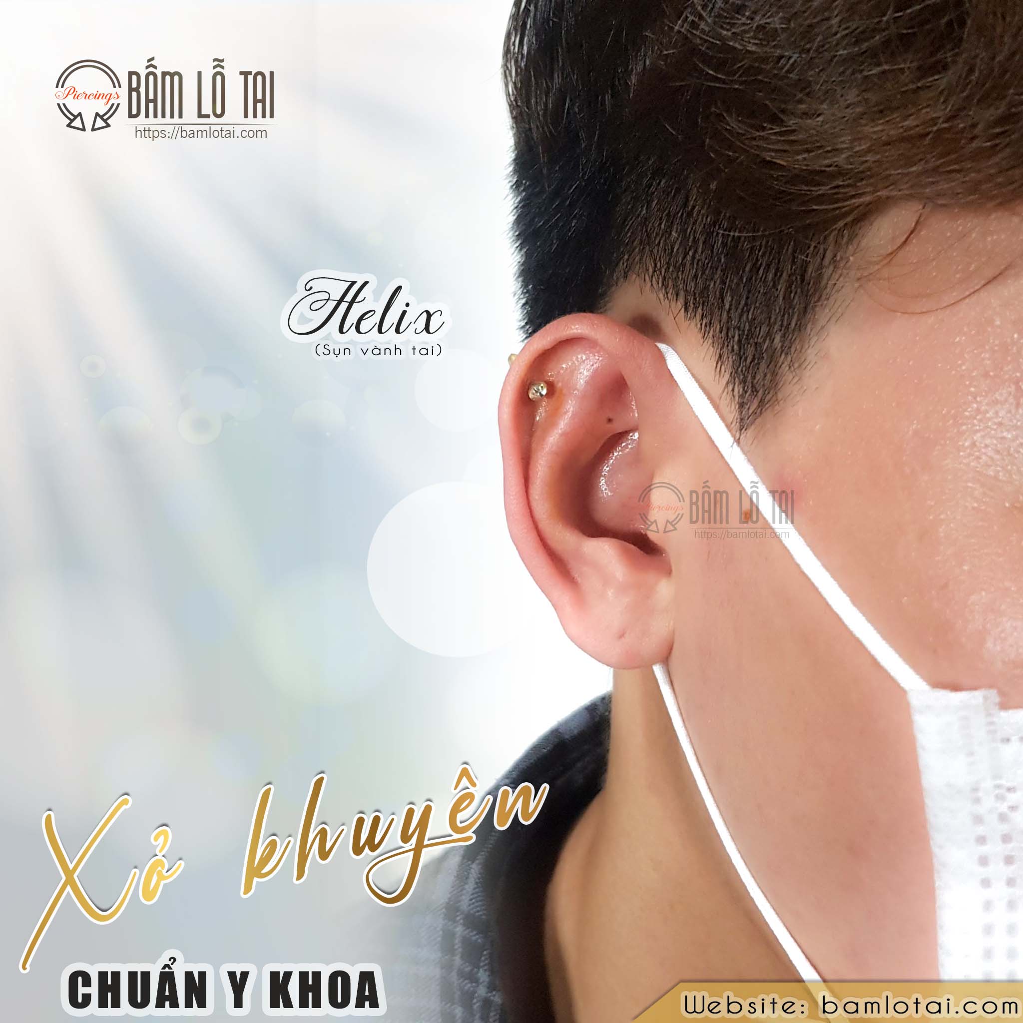 xỏ khuyên helix mau lành