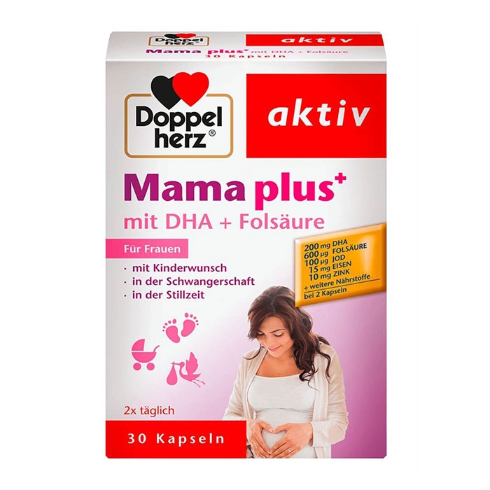 Thực phẩm chức năng vitamin cho bà bầu Doppelherz Mama Plus