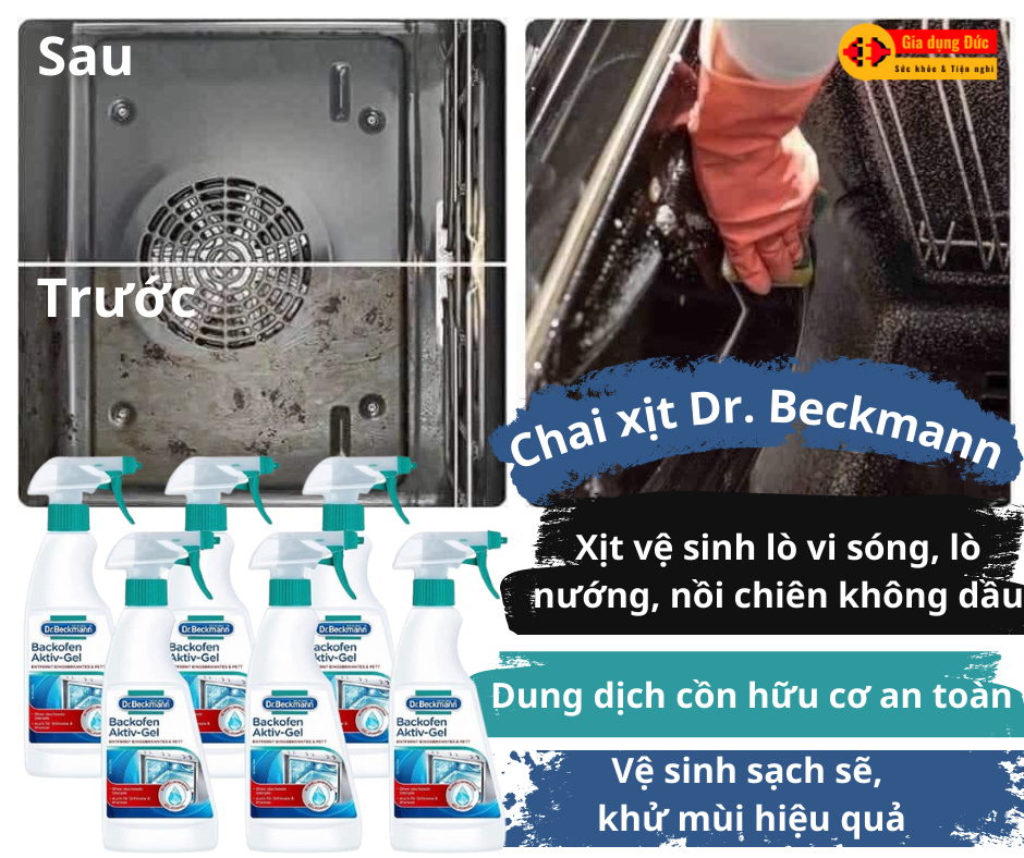 Chai xịt vệ sinh lò nướng, lò vi sóng Dr Beckmann Chai xịt vệ sinh lò nướng, lò vi sóng Dr Beckmann