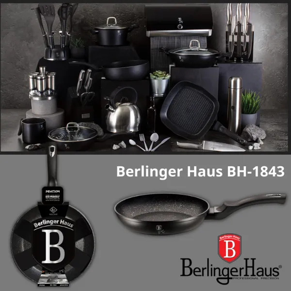 Chảo rán Berlinger Haus BH/1843 20cm phủ 3 lớp đá cẩm thạch giúp chống dính