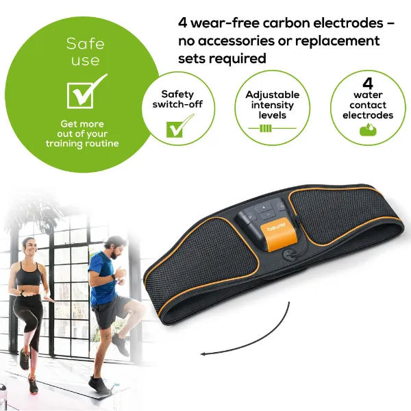 Tập bụng tại nhà với đai tập cơ bụng Beurer EM37 chính hãng Đức