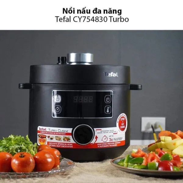 Nồi áp suất đa năng Tefal CY754830 Turbo Cuisine 5L