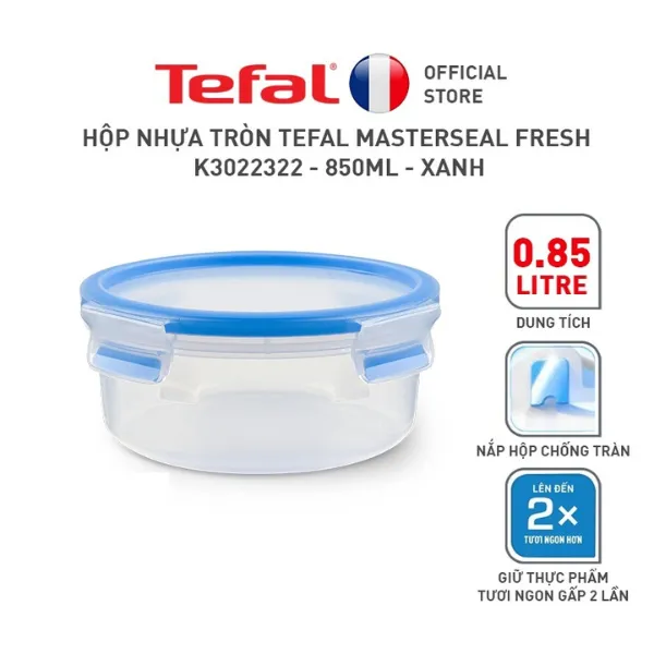 Bộ 4 hộp bảo quản thực phẩm Tefal Masterseal Fresh (0.2, 0.85, 0.85, 1.2)