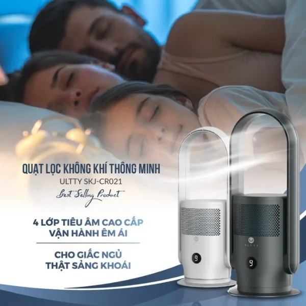 Quạt điều hòa, lọc không khí ULTTY SKJ-CR021, 9 cấp làm mát, Lọc HEPA H13 loại bỏ 99,97% bụi mịn, vi khuẩn, virus