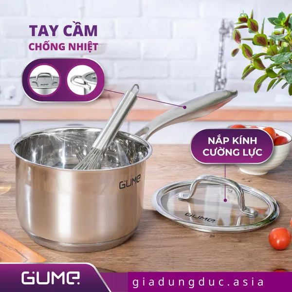 Bộ nồi Inox 5 món cao cấp Gume Hàn Quốc