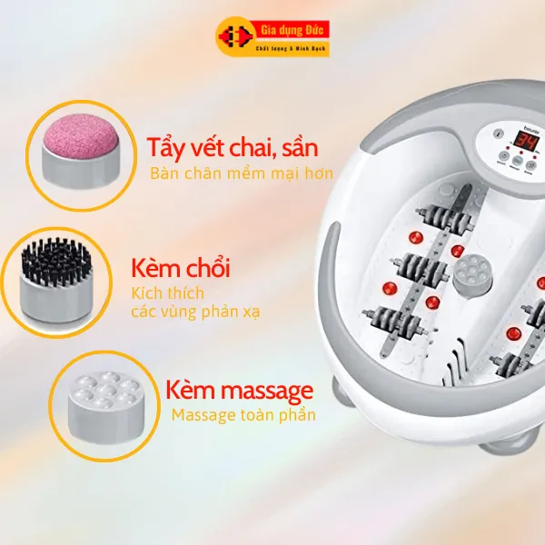 Bồn ngâm chân massage đa năng Beurer FB50 với ánh sáng hồng ngoại và liệu pháp từ tính