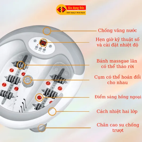 Bồn ngâm chân massage đa năng Beurer FB50 với ánh sáng hồng ngoại và liệu pháp từ tính
