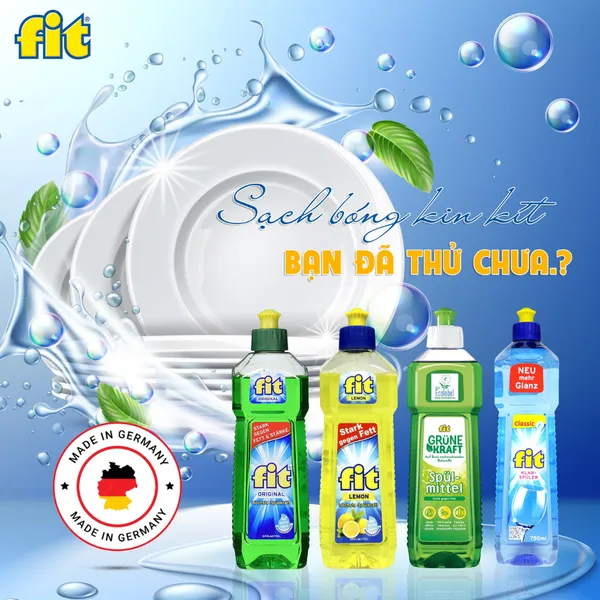 Nước rửa chén bát FIT số 1 tại Đức - Bát sạch hương thơm lâu