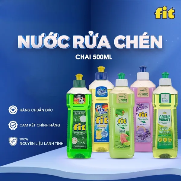 Nước rửa chén bát FIT số 1 tại Đức - Bát sạch hương thơm lâu