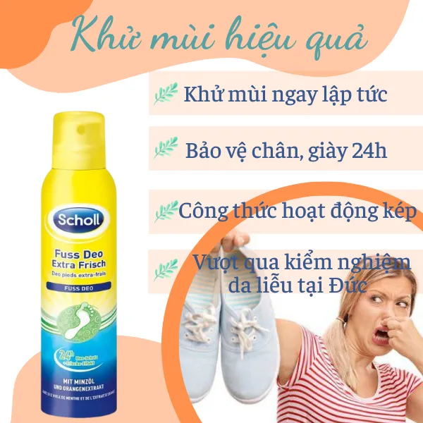 Xịt khử mùi giày SCHOLL nhập khẩu Đức