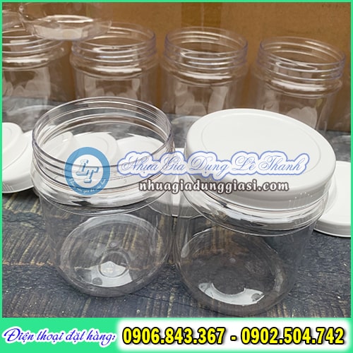 Hũ nhựa tròn nắp trắng Hũ nhựa tròn nắp trắng