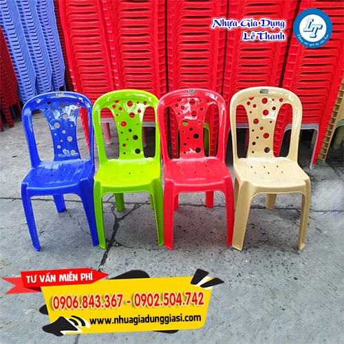 Ghế nhựa tựa lưng chấm bi Ghế nhựa tựa lưng chấm bi