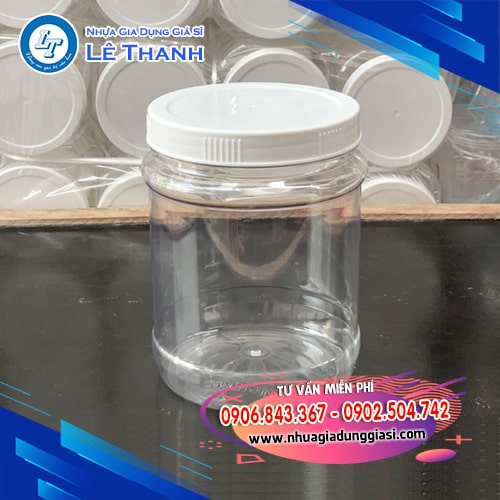 Hũ nhựa tròn nắp trắng Hũ nhựa tròn nắp trắng