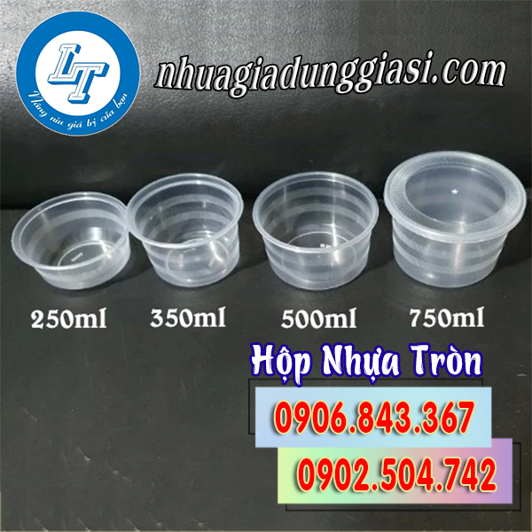 Hộp nhựa tròn nhiều kích thước
