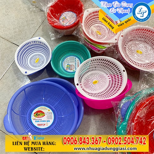 Bộ thau rổ nhựa đủ màu đủ kiểu Bộ thau rổ nhựa đủ màu đủ kiểu