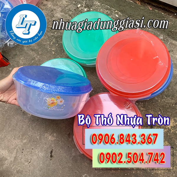 Bộ thố nhựa tròn đủ màu