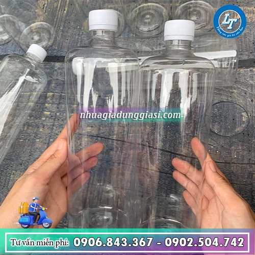 Chai nhựa 1 lít nắp trắng Chai nhựa 1 lít nắp trắng