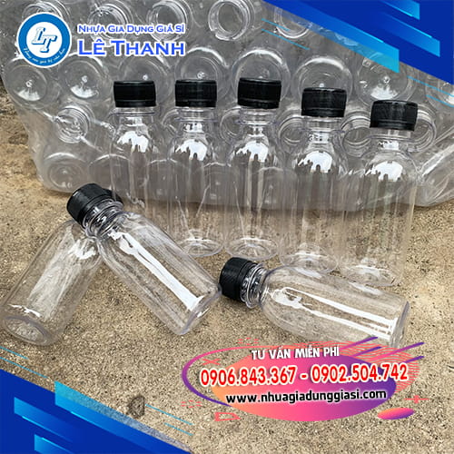 Chai nhựa PET 100ml tròn trơn Chai nhựa PET 100ml tròn trơn
