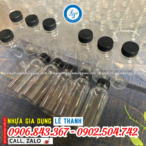Chai nhựa PET miệng rộng tròn 330ml Chai nhựa PET miệng rộng tròn 330ml