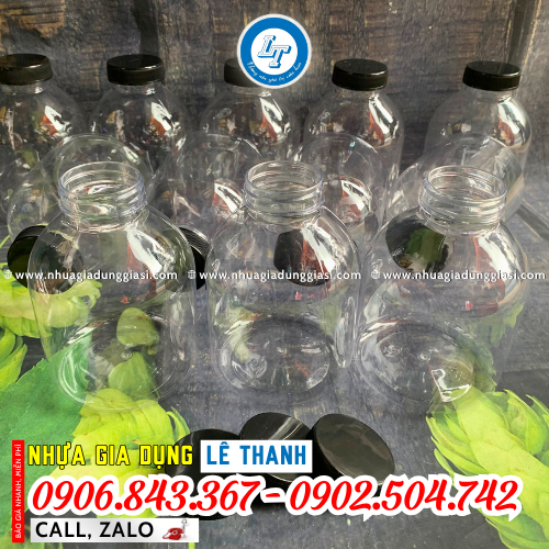 Chai nhựa PET miệng rộng tròn lùn Chai nhựa PET miệng rộng tròn lùn