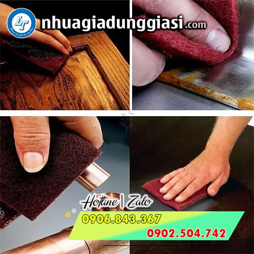 Cuộn bùi nhùi tím đánh bóng đa năng Cuộn bùi nhùi tím đánh bóng đa năng