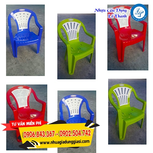 Ghế nhựa tựa lưng đa dạng màu sắc