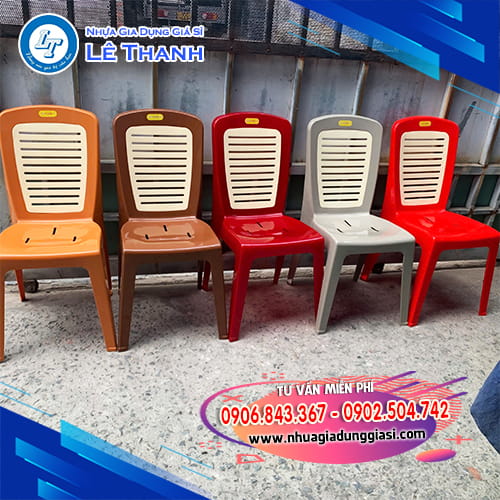 Ghế nhựa tựa lưng màu sắc đa dạng Ghế nhựa tựa lưng màu sắc đa dạng
