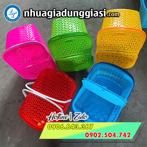 Giỏ nhựa 2 quai đủ màu Giỏ nhựa 2 quai đủ màu