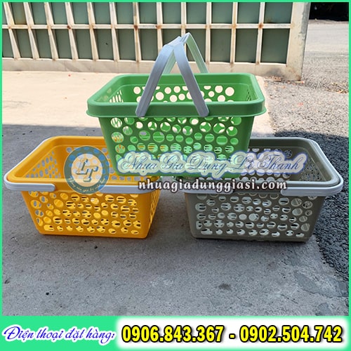 Giỏ nhựa chữ nhật có quai nhỏ gọn Giỏ nhựa chữ nhật có quai nhỏ gọn