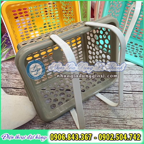 Giỏ nhựa chữ nhật có quai tiện lợi Giỏ nhựa chữ nhật có quai tiện lợi