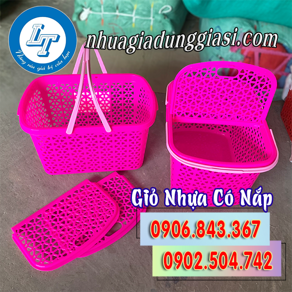 Giỏ nhựa có nắp giá rẻ