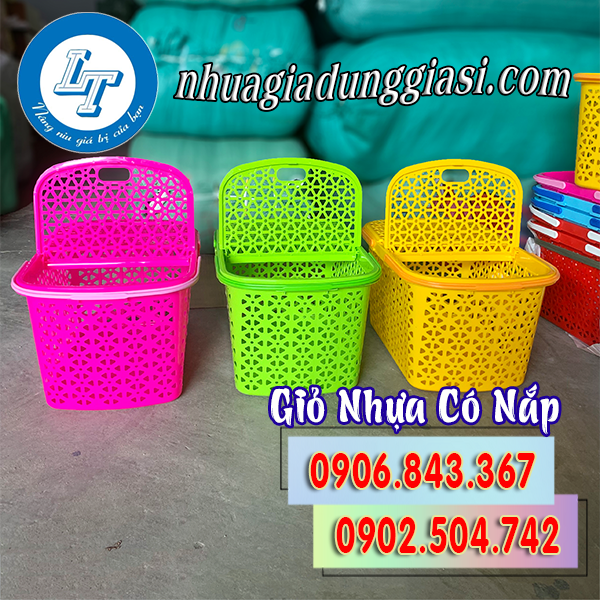 Giỏ nhựa có nắp giá sỉ