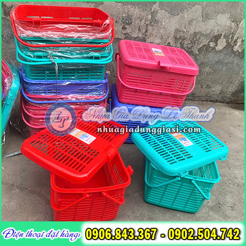 Giỏ nhựa có nắp khóa tiện lợi giá sỉ tốt Giỏ nhựa có nắp khóa tiện lợi giá sỉ tốt
