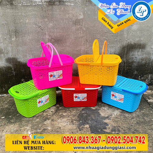 Giỏ nhựa đựng quần áo nắp giá sỉ rẻ Giỏ nhựa đựng quần áo nắp giá sỉ rẻ