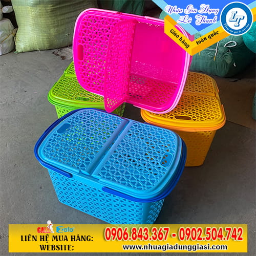 Giỏ nhựa đựng quần áo đủ màu Giỏ nhựa đựng quần áo đủ màu