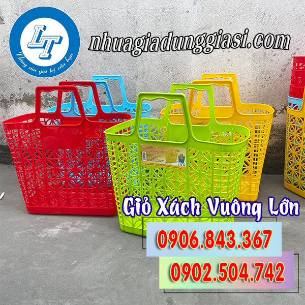 Giỏ xách vuông lớn nhiều màu