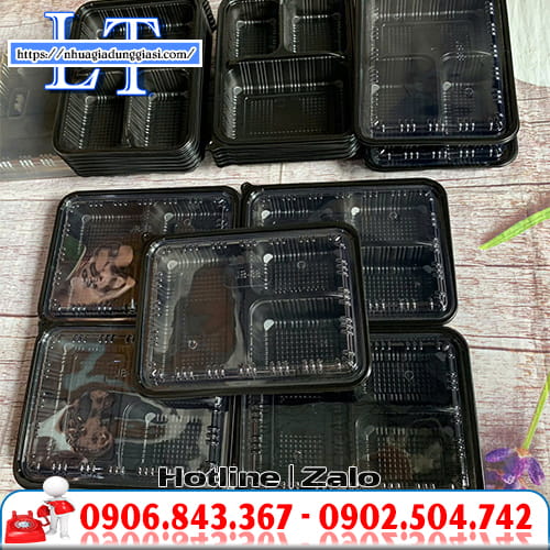 Hộp nhựa 3 ngăn dùng 1 lần Hộp nhựa 3 ngăn dùng 1 lần