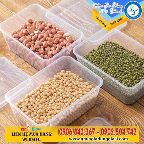 Hộp nhựa chữ nhật có nắp đựng thực phẩm Hộp nhựa chữ nhật có nắp đựng thực phẩm