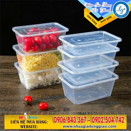 Hộp nhựa chữ nhật đựng thực phẩm mang đi Hộp nhựa chữ nhật đựng thực phẩm mang đi