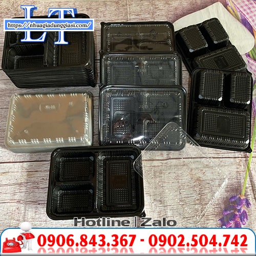 Hộp nhựa đế đen 3 ngăn giá sỉ rẻ tận xưởng Hộp nhựa đế đen 3 ngăn giá sỉ rẻ tận xưởng