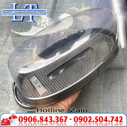 Hộp nhựa đựng bánh bông lan oval Hộp nhựa đựng bánh bông lan oval