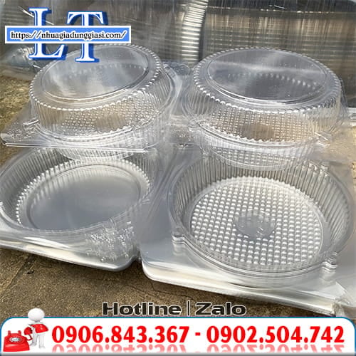Hộp nhựa đựng bánh bông lan tròn Hộp nhựa đựng bánh bông lan tròn